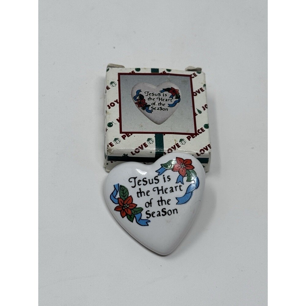 Vintage House of Lloyd Jesus is the Heart of the Season Brooch Pin 1994 Holiday